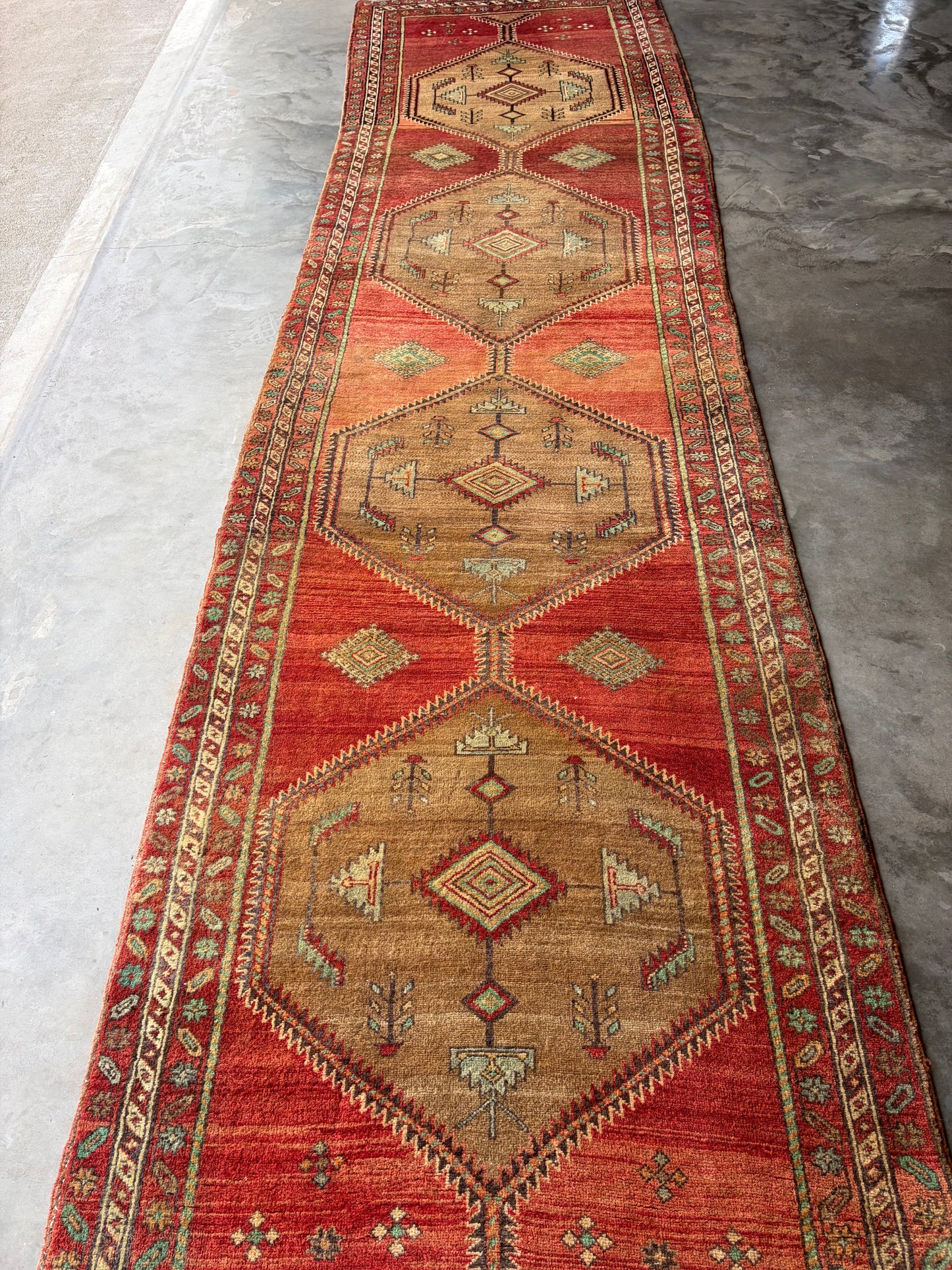 001 Vintage Persian Runner- 3'5 x 13'4