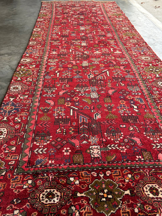 00 Vintage Village Runner- 3'10 x 10'11