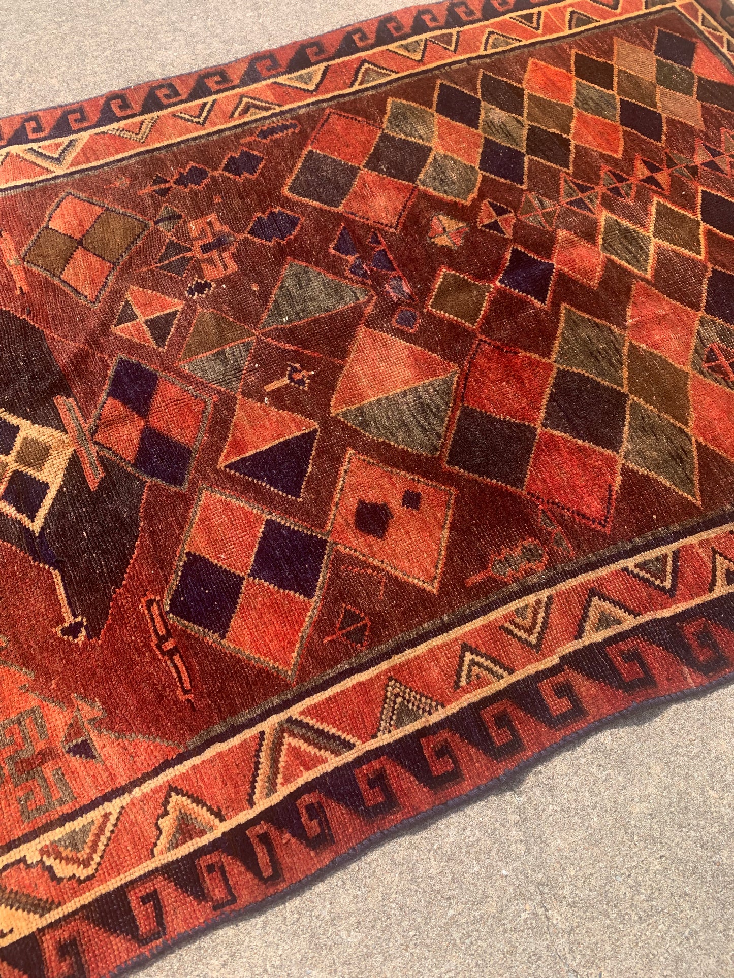 Antique Tribal Rug- 4'11 x 6'10