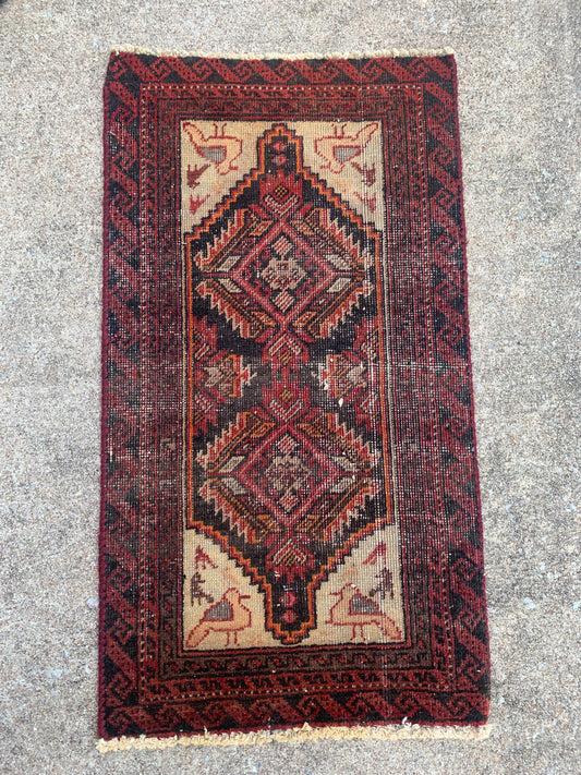 Antique Tribal Rug- 2’6 x 1’4