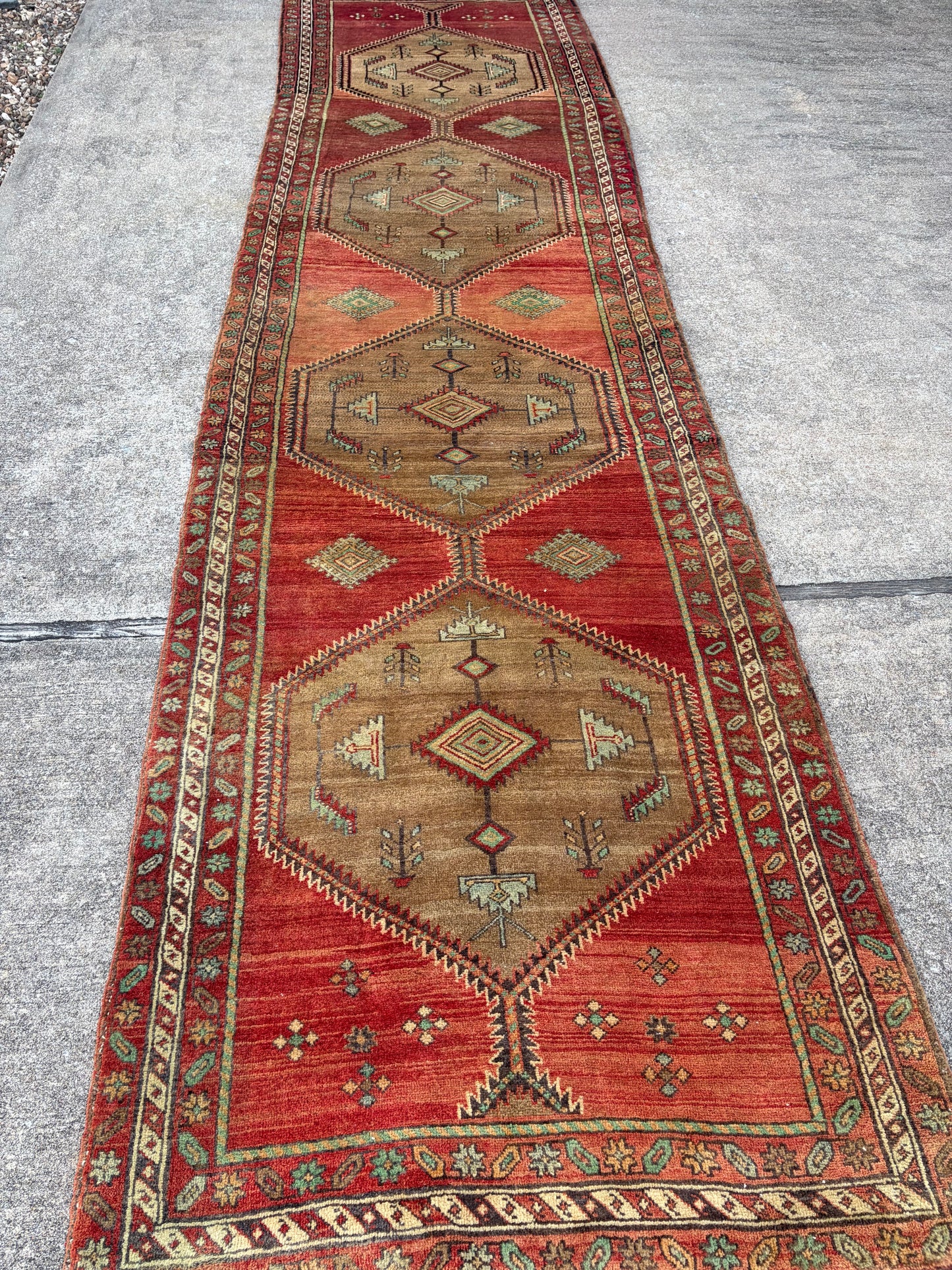 001 Vintage Persian Runner- 3'5 x 13'4