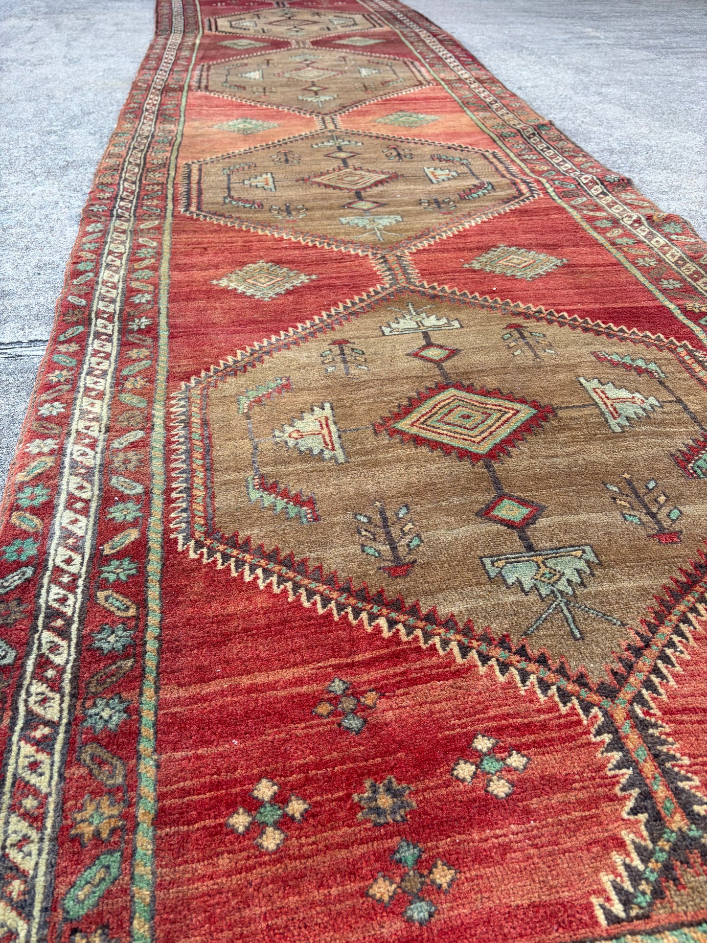 001 Vintage Persian Runner- 3'5 x 13'4