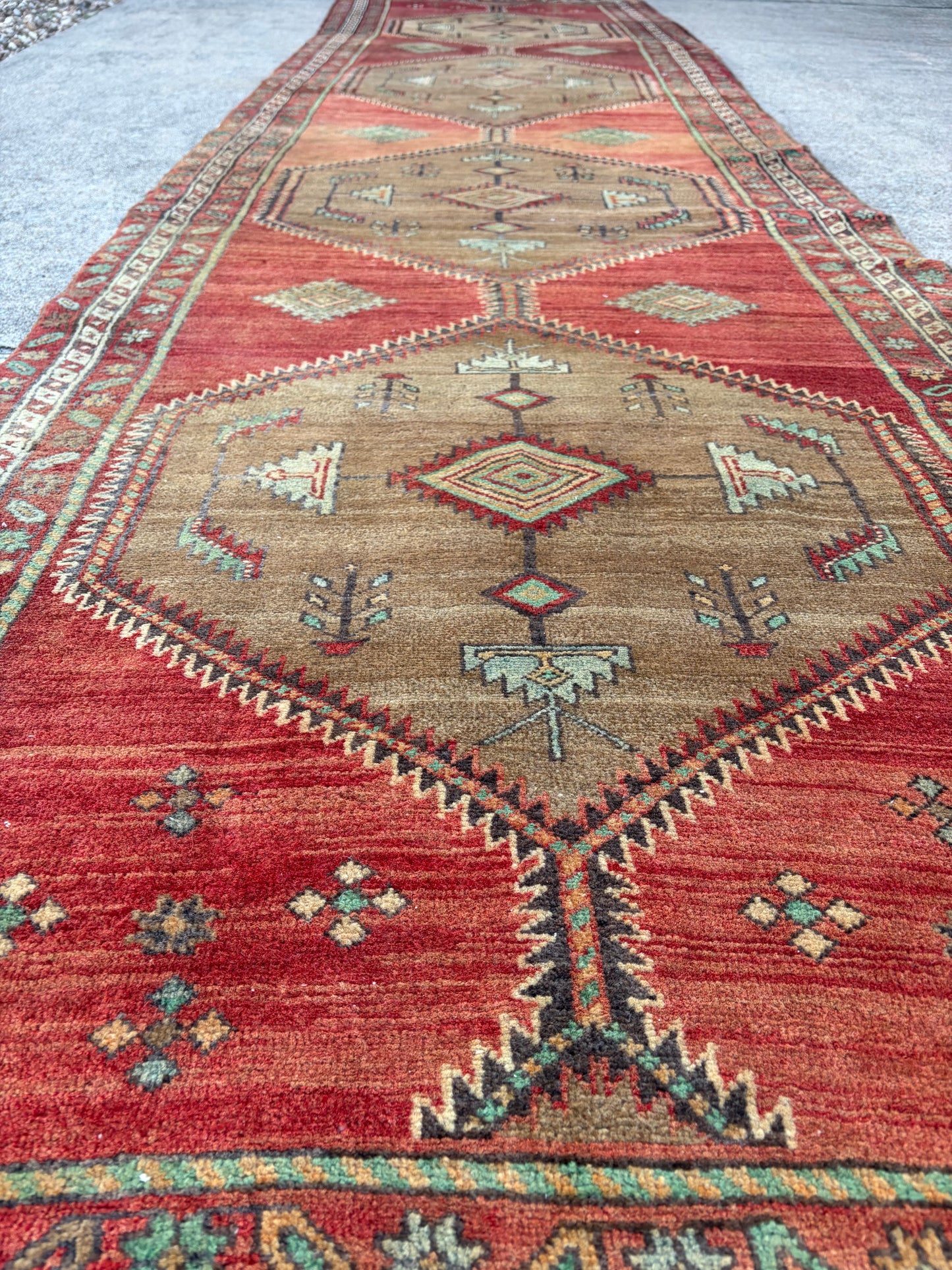 001 Vintage Persian Runner- 3'5 x 13'4