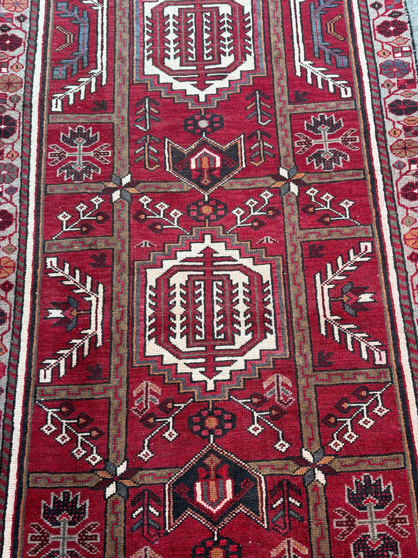 001 Vintage Persian Runner- 9'8 x 3'3