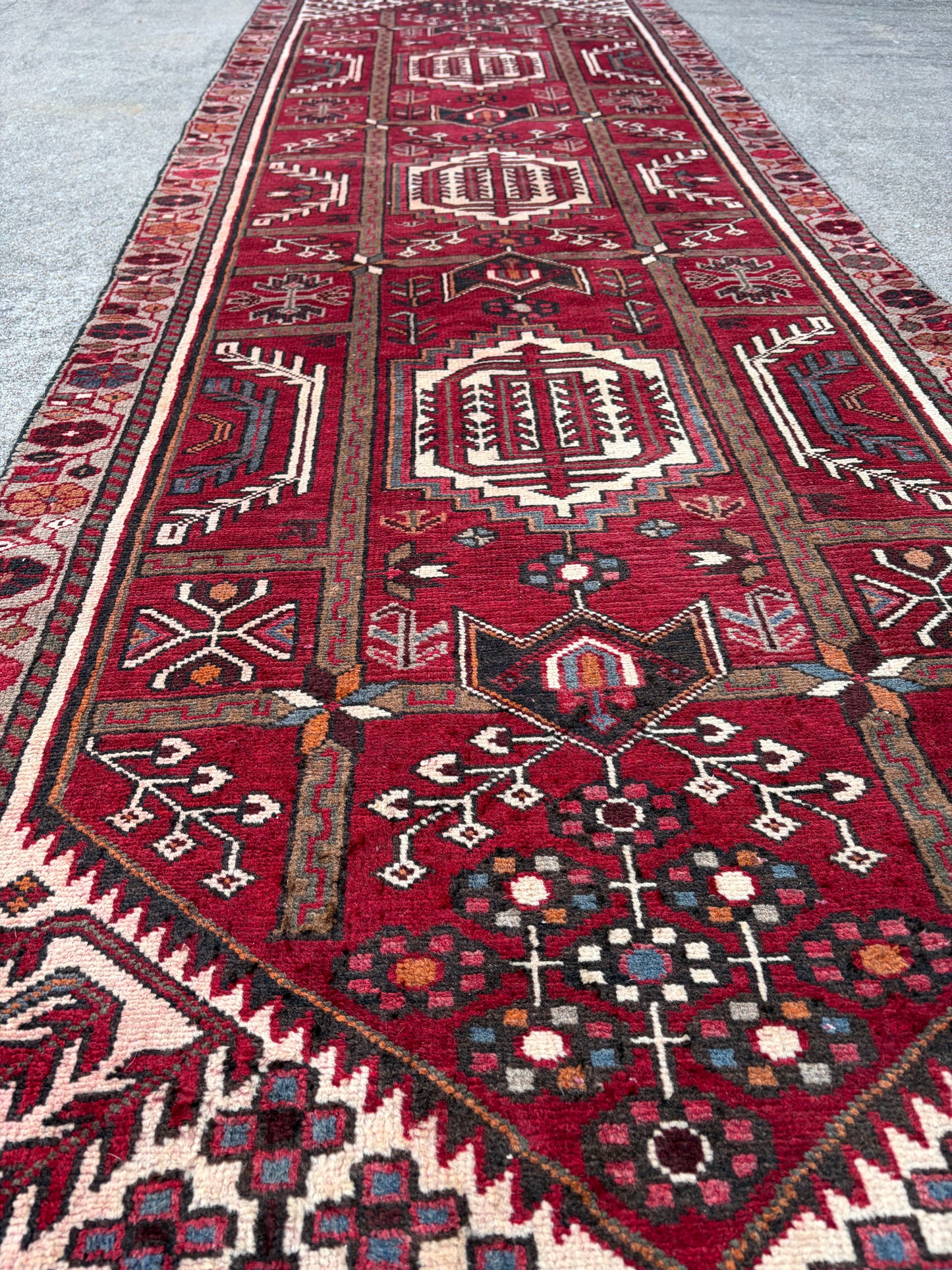 001 Vintage Persian Runner- 9'8 x 3'3
