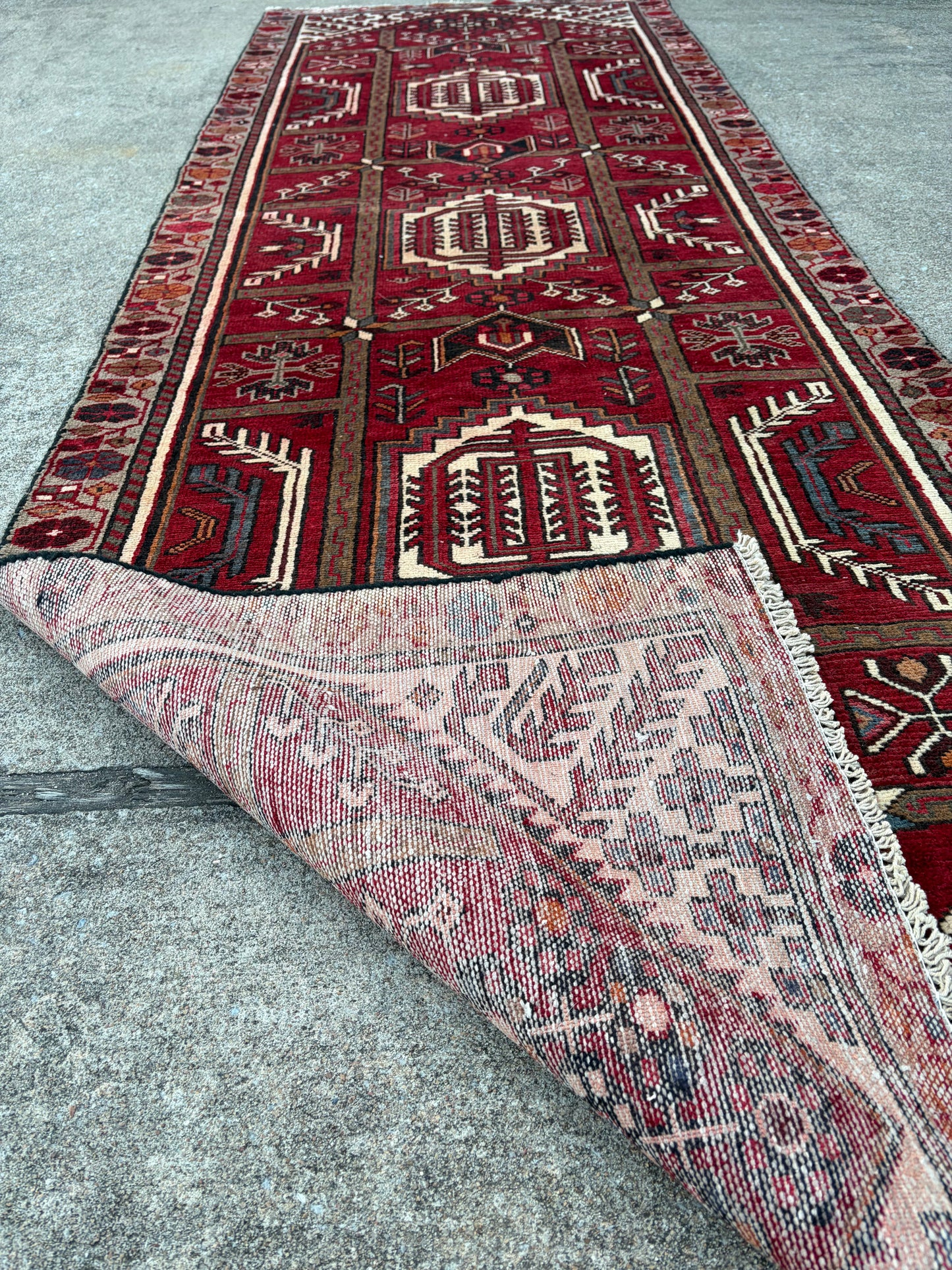 001 Vintage Persian Runner- 9'8 x 3'3
