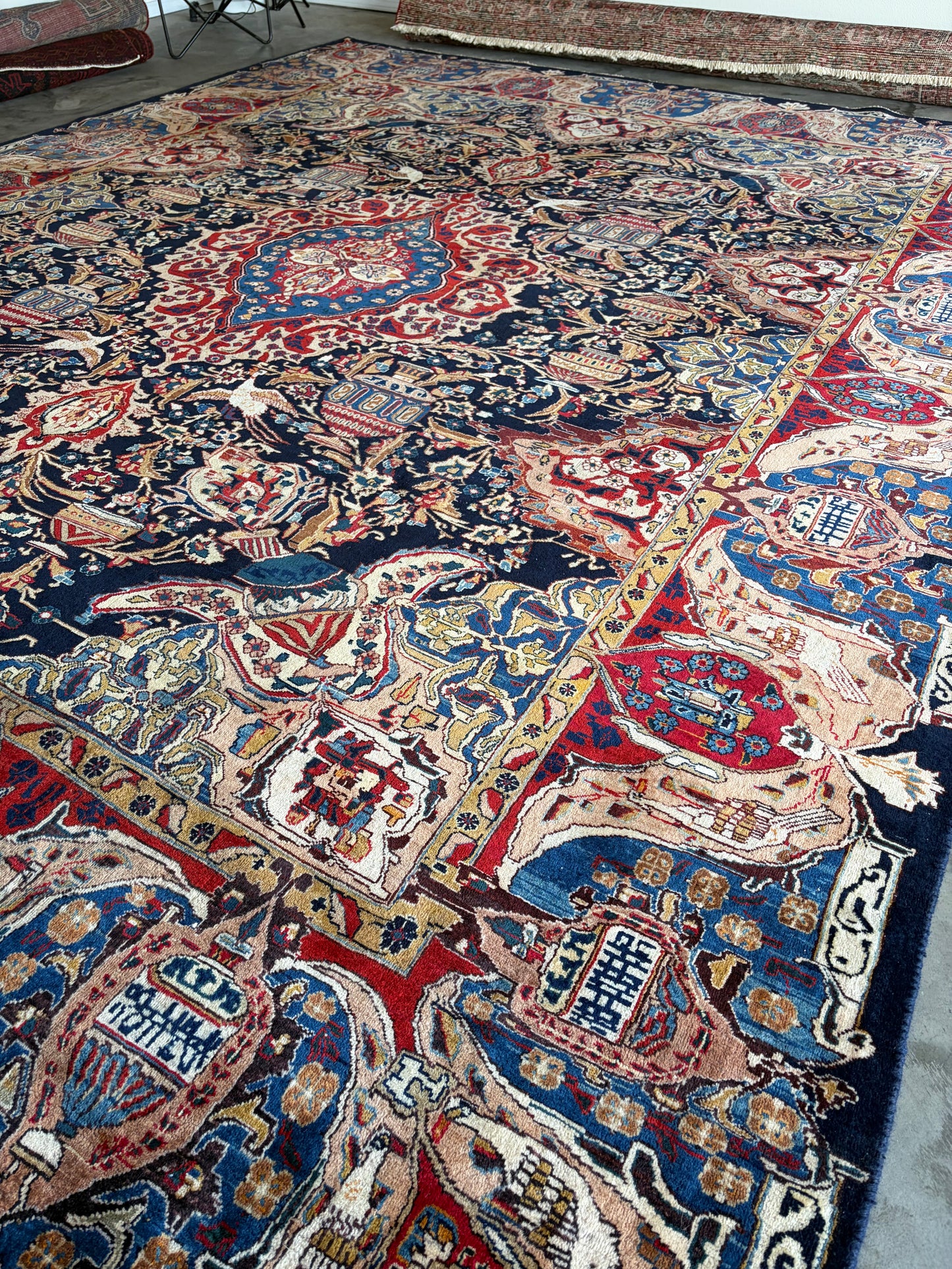 003 Vintage Royal Pictorial of Life Rug-12’4 x 9’9
