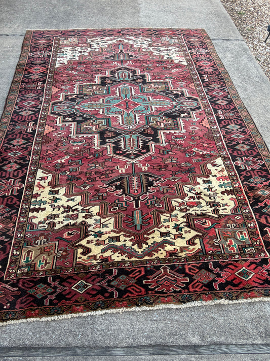 001 Vintage Persian Heriz Rug- 11’4 x 7’11