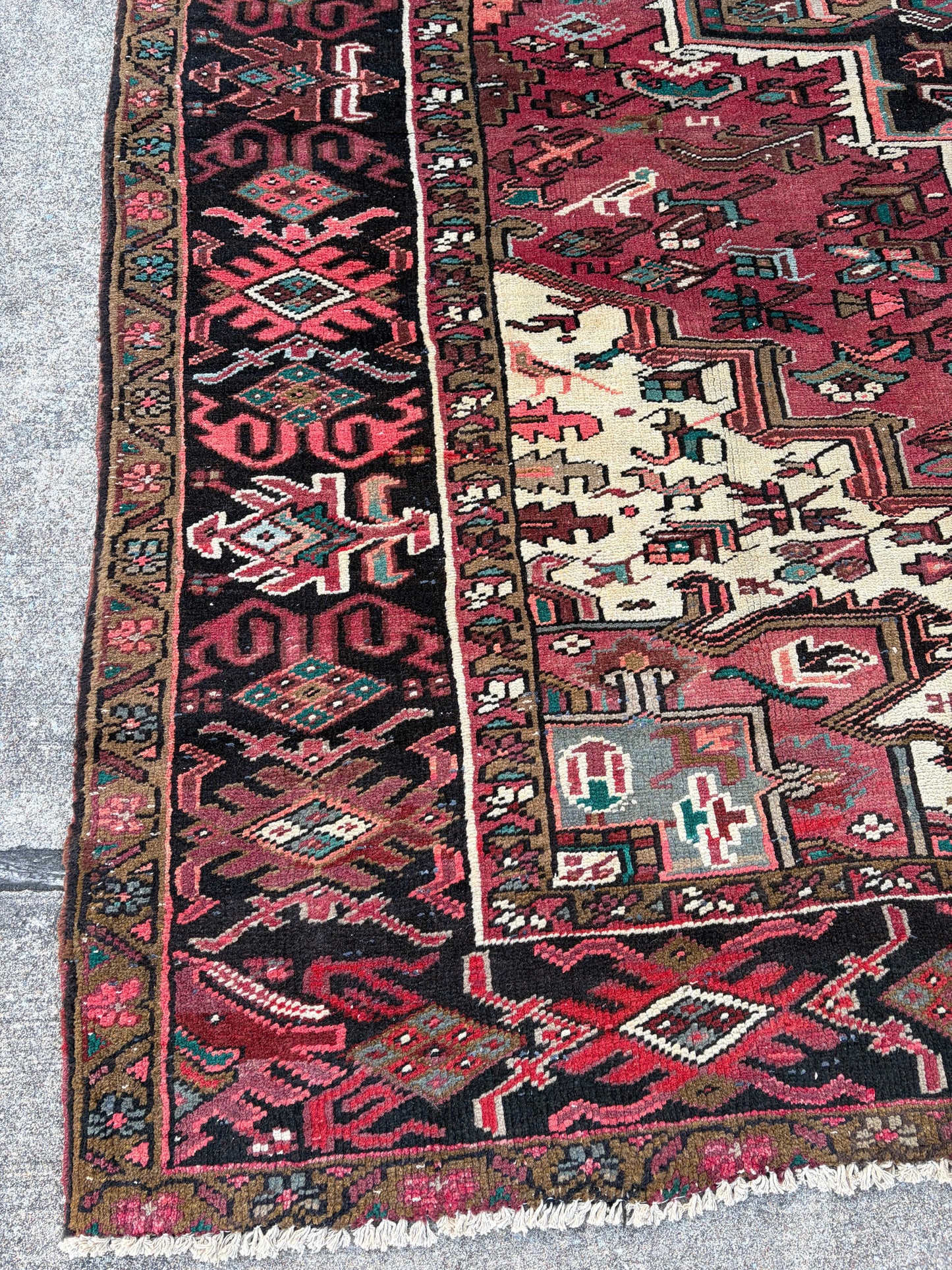 001 Vintage Persian Heriz Rug- 11’4 x 7’11