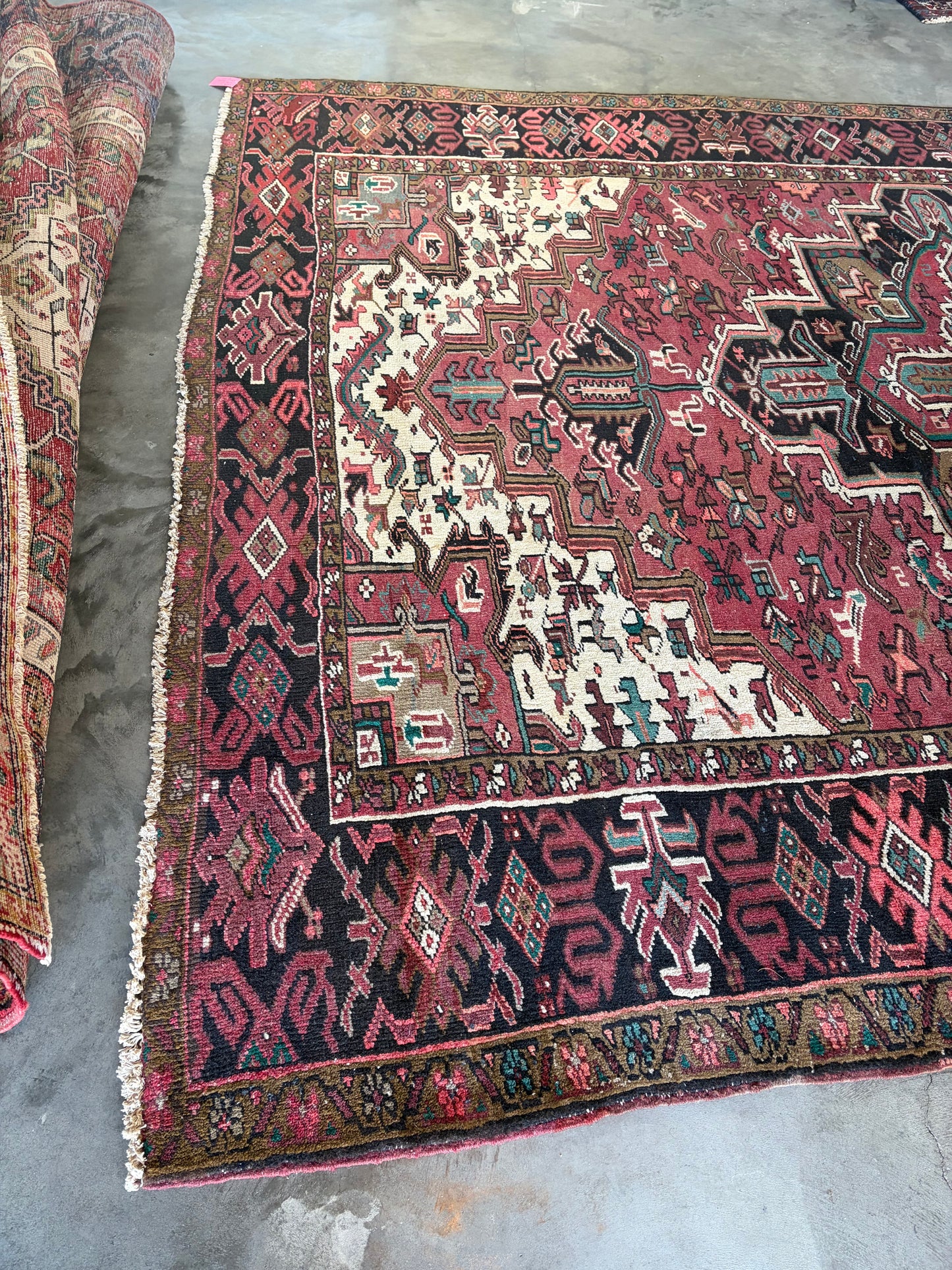 001 Vintage Persian Heriz Rug- 11’4 x 7’11
