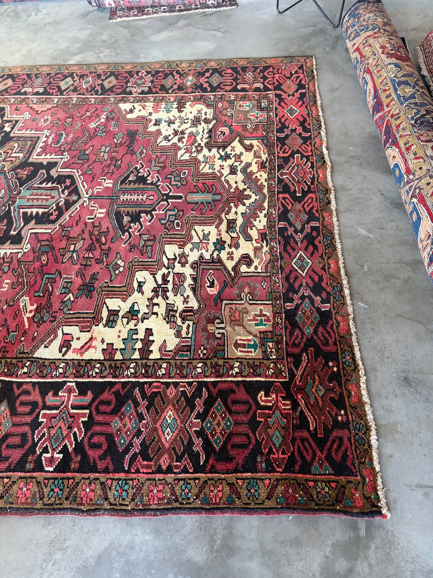 001 Vintage Persian Heriz Rug- 11’4 x 7’11