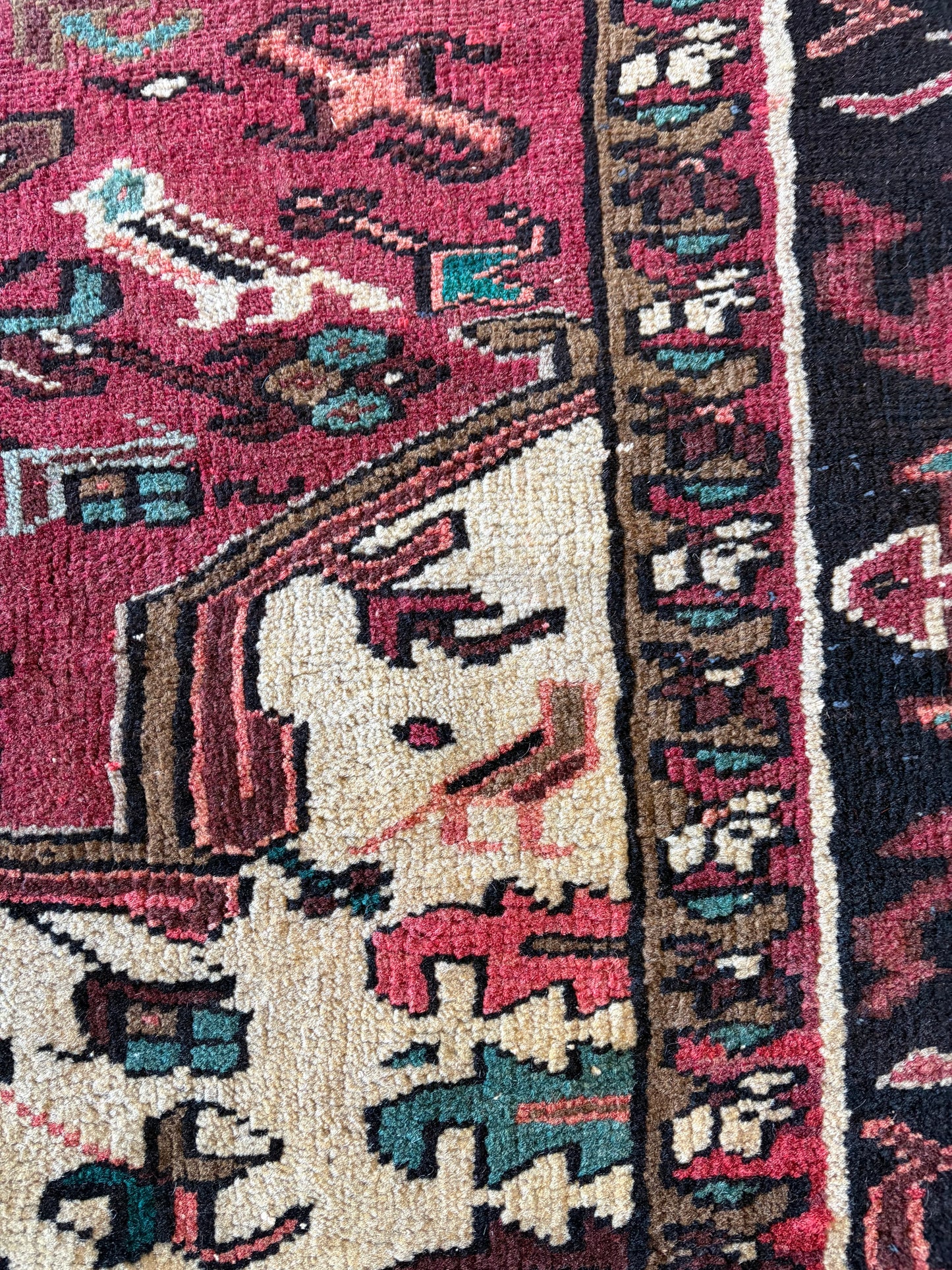 001 Vintage Persian Heriz Rug- 11’4 x 7’11