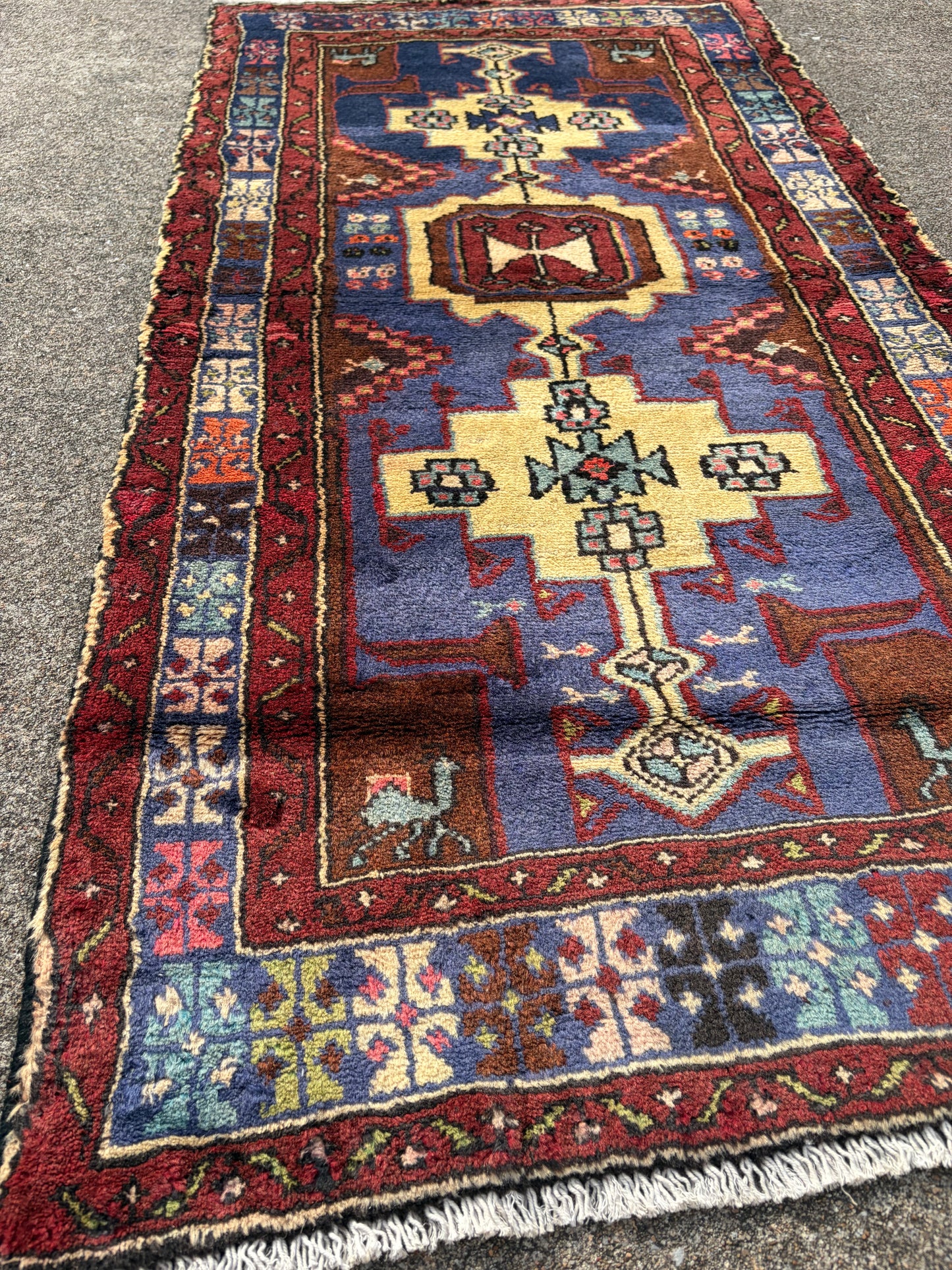 001 Vintage Persian Tribal Rug- 4’9 x 2’5