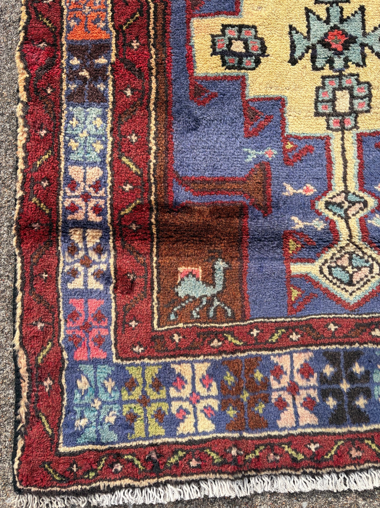 001 Vintage Persian Tribal Rug- 4’9 x 2’5