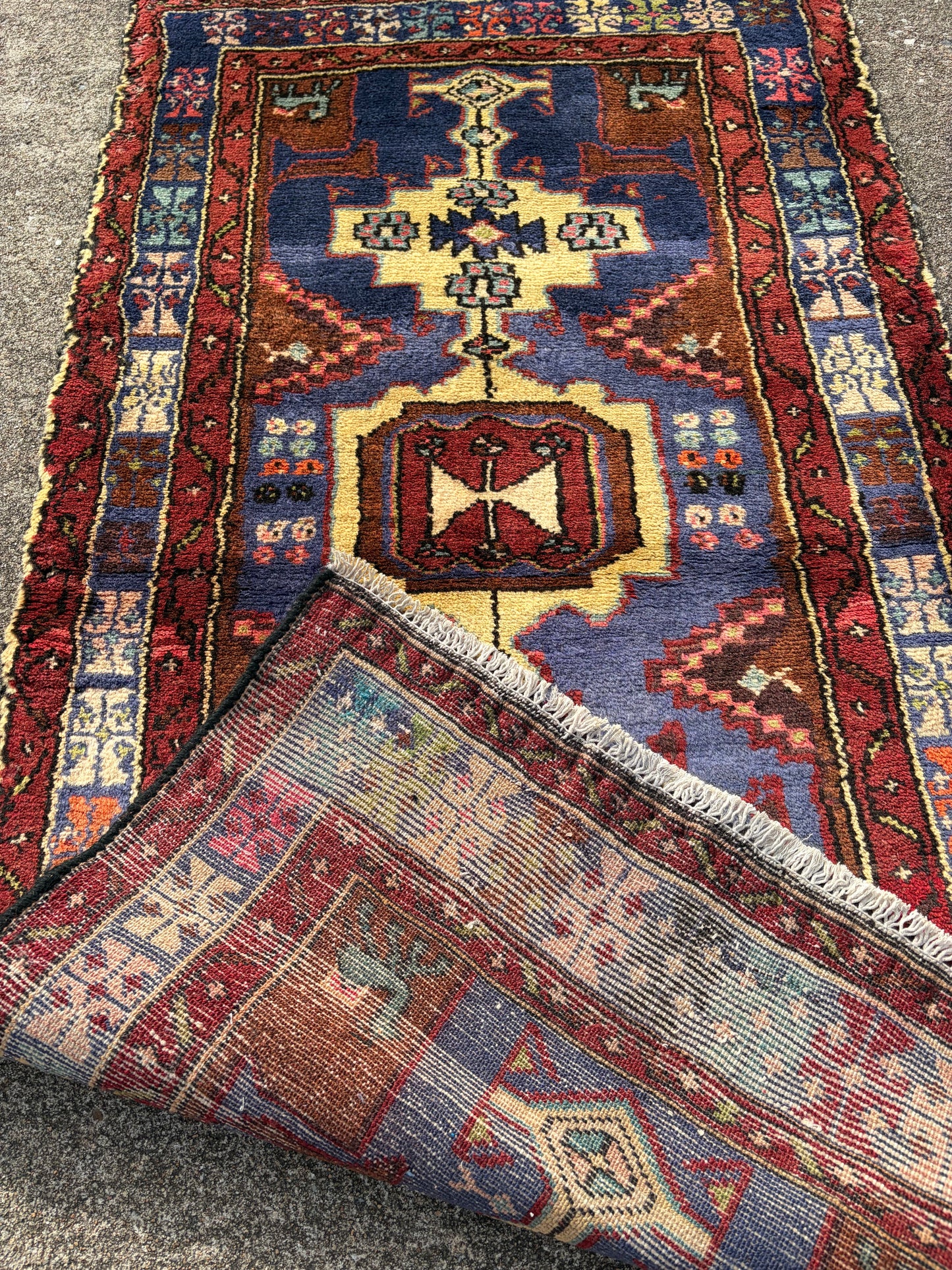 001 Vintage Persian Tribal Rug- 4’9 x 2’5