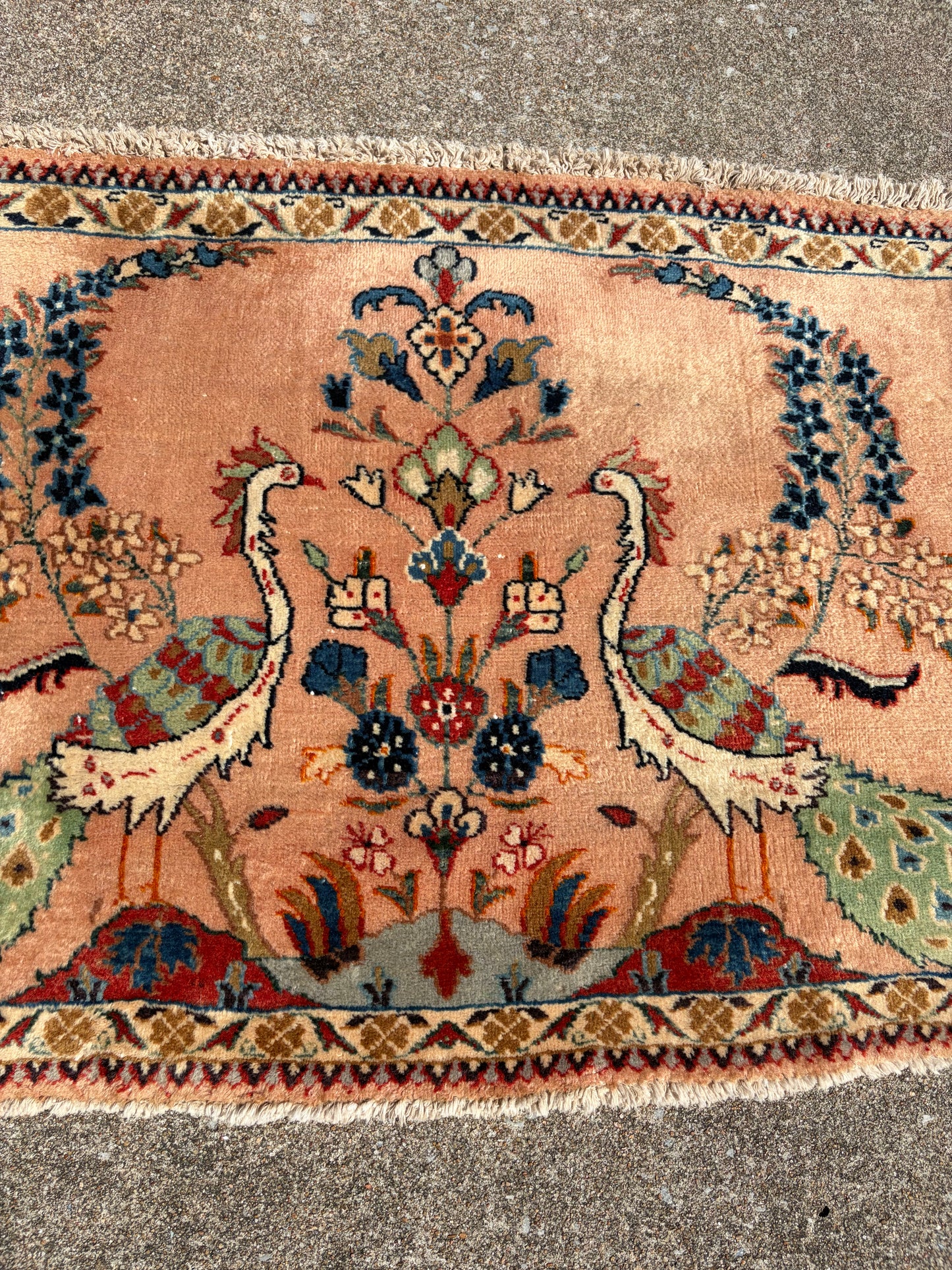 Vintage Pictorial of Life Rug- 2'9 x 1'11