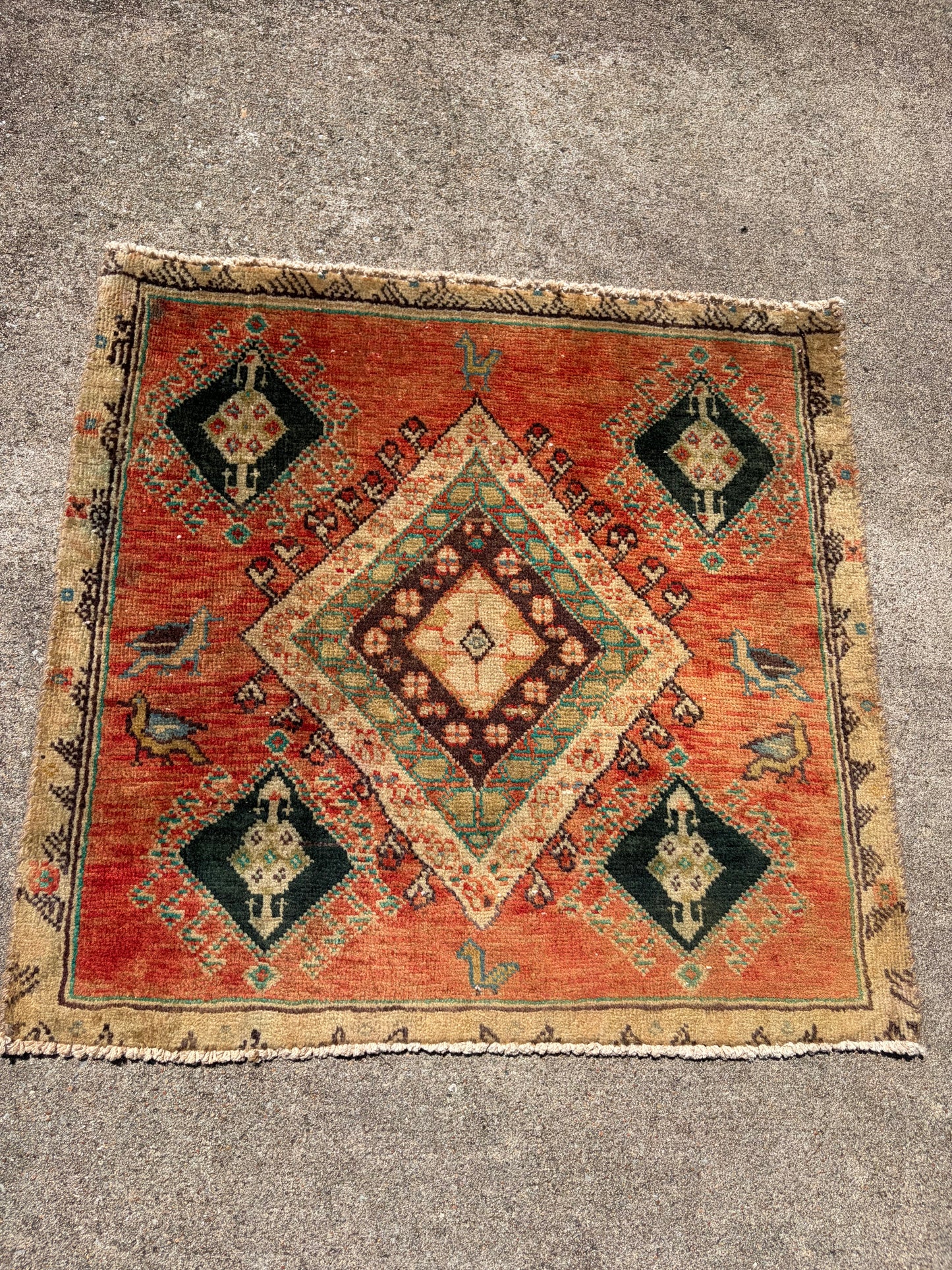 00 Vintage Persian Rug- 2’3 x 2’3