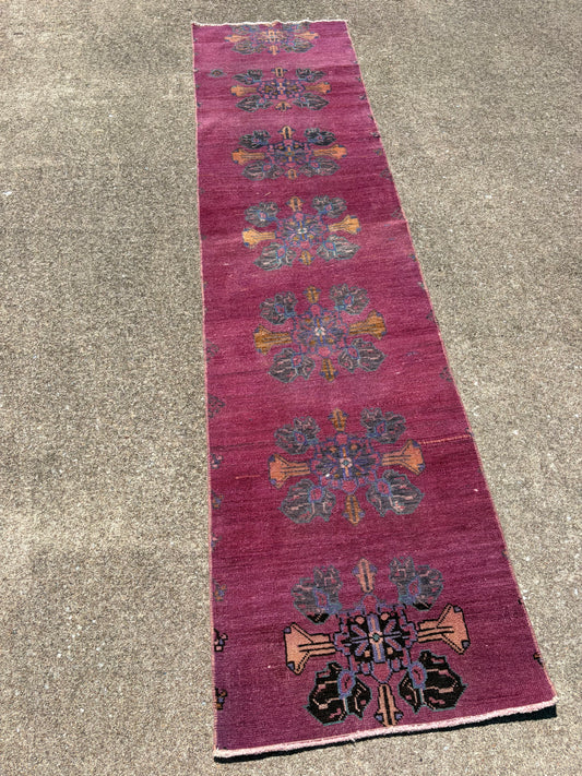 00 Vintage Turkish Runner- 7'5 x 1'10