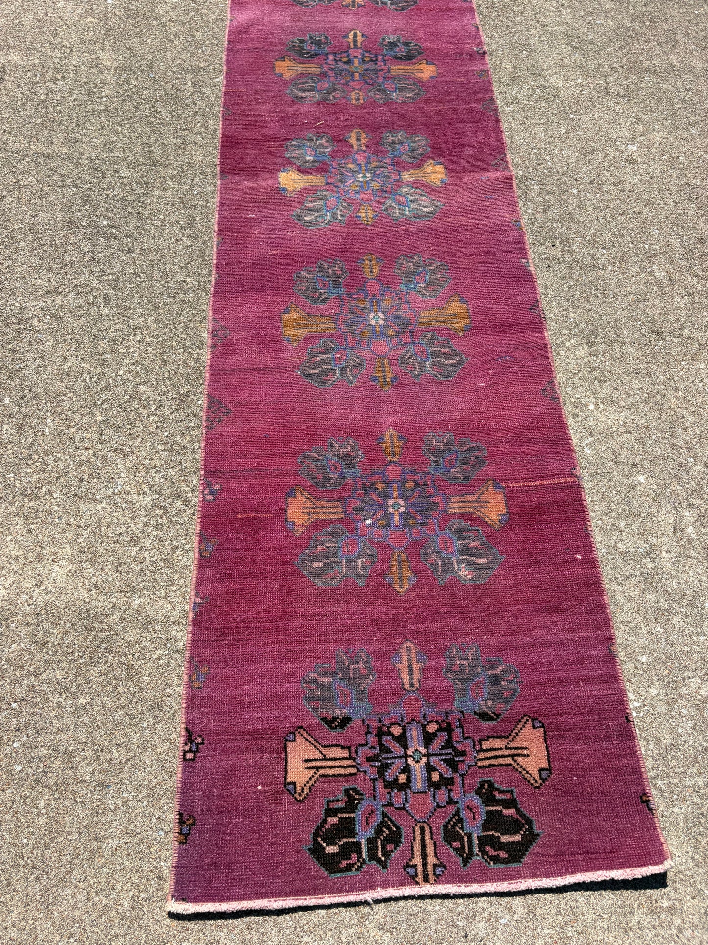 00 Vintage Turkish Runner- 7'5 x 1'10
