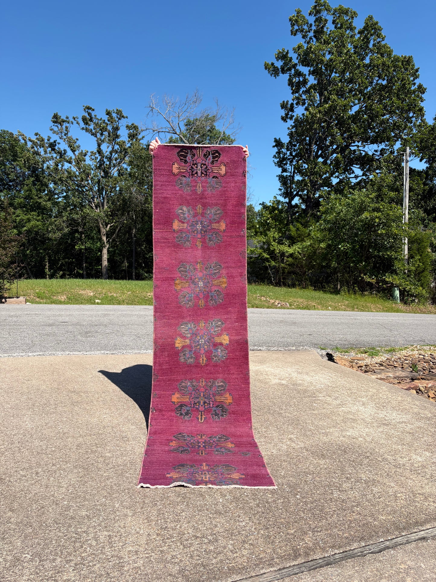 00 Vintage Turkish Runner- 7'5 x 1'10