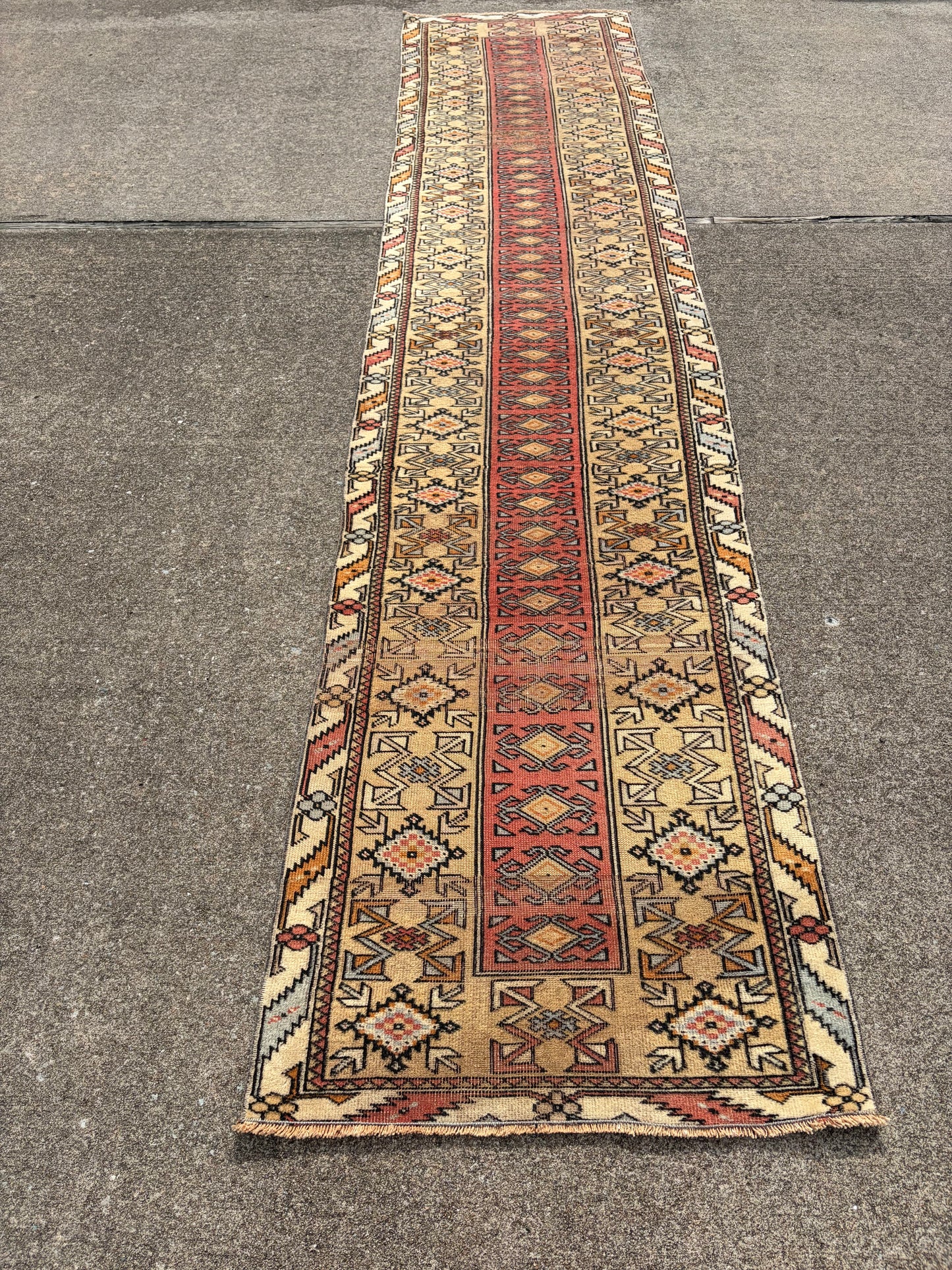 00 Vintage Turkish Runner - 12'4 x 2'9