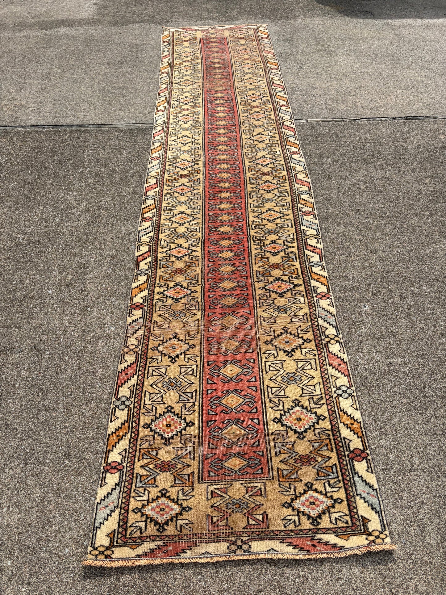 00 Vintage Turkish Runner - 12'4 x 2'9