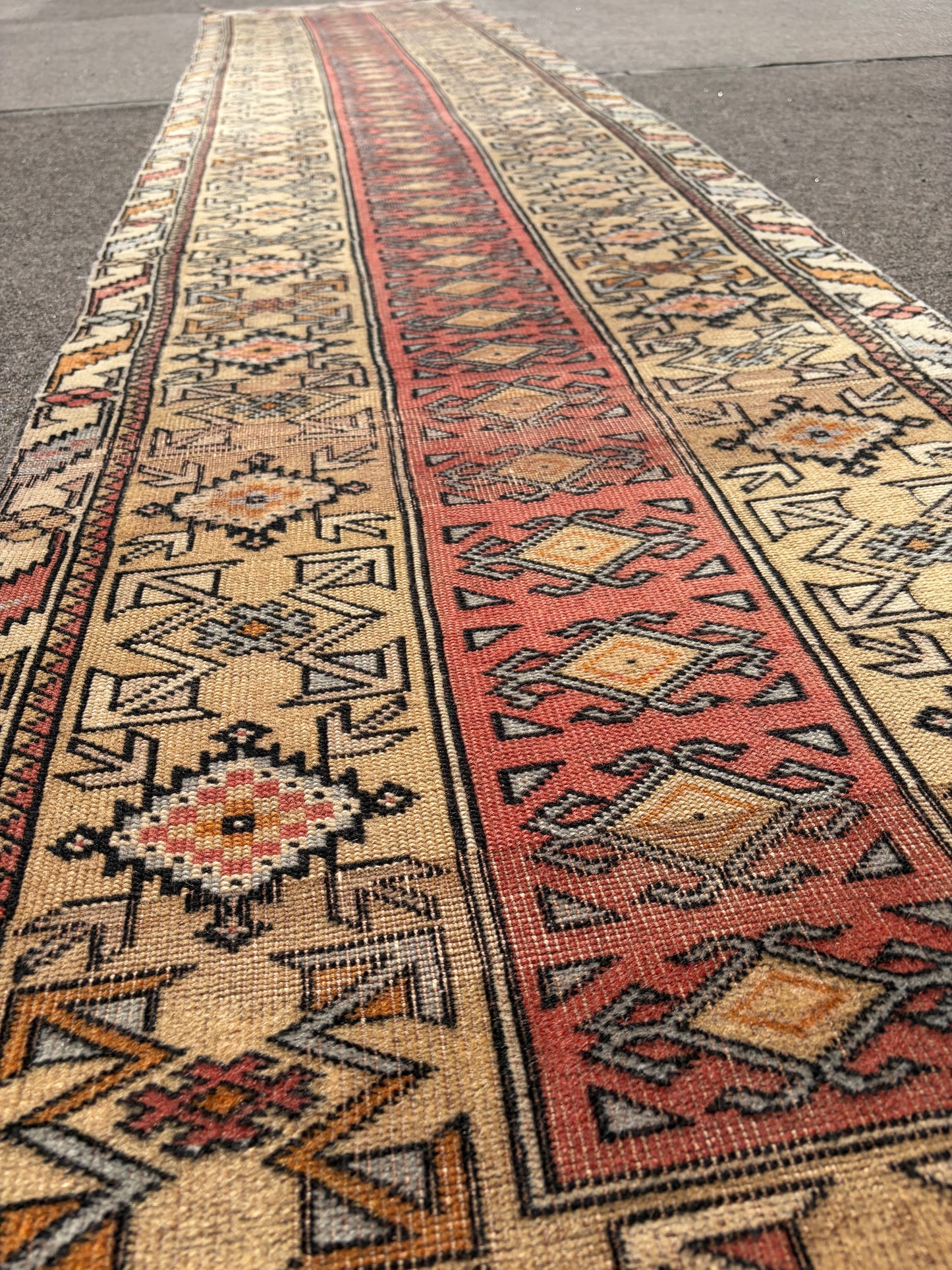 00 Vintage Turkish Runner - 12'4 x 2'9
