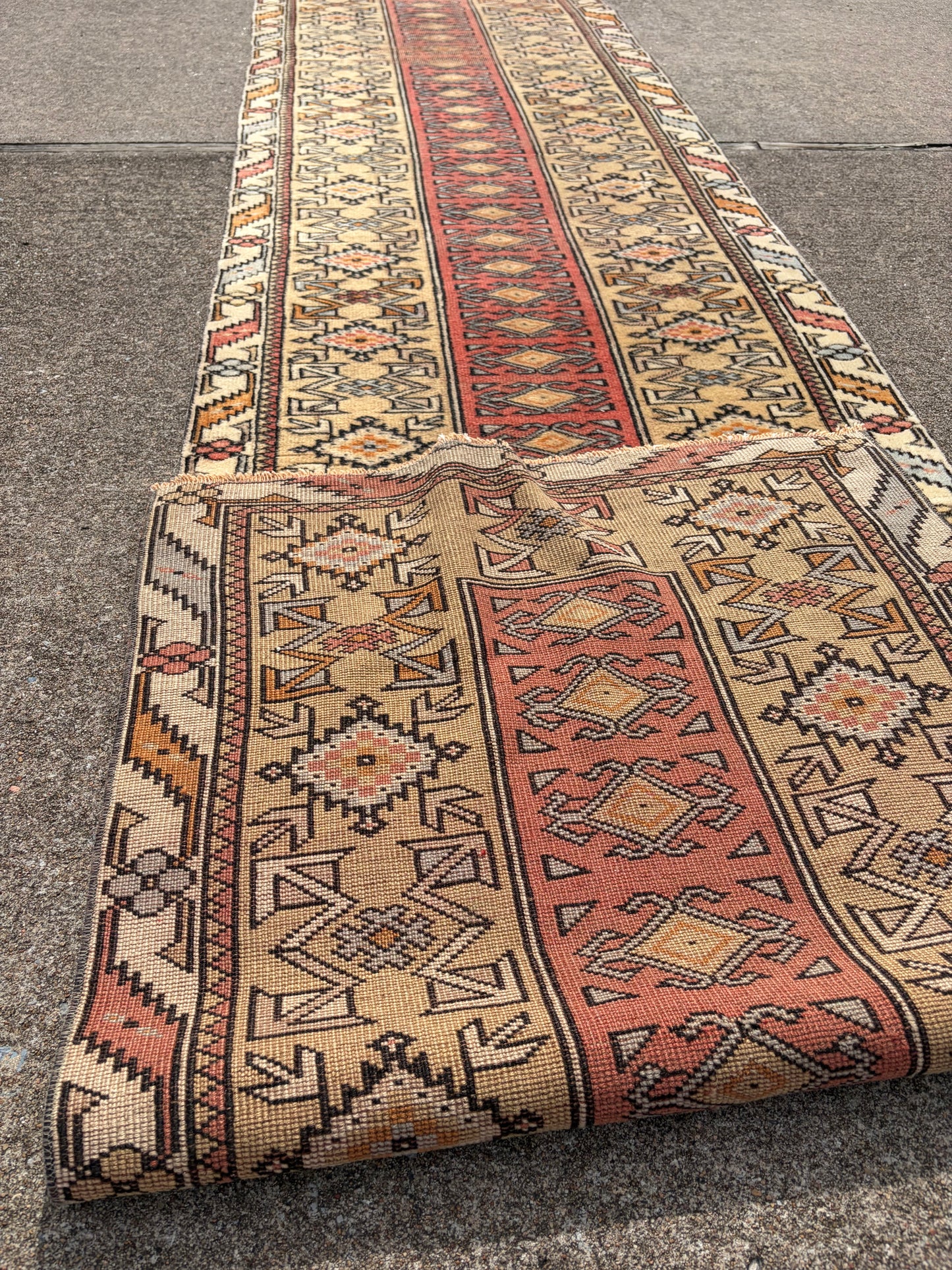 00 Vintage Turkish Runner - 12'4 x 2'9