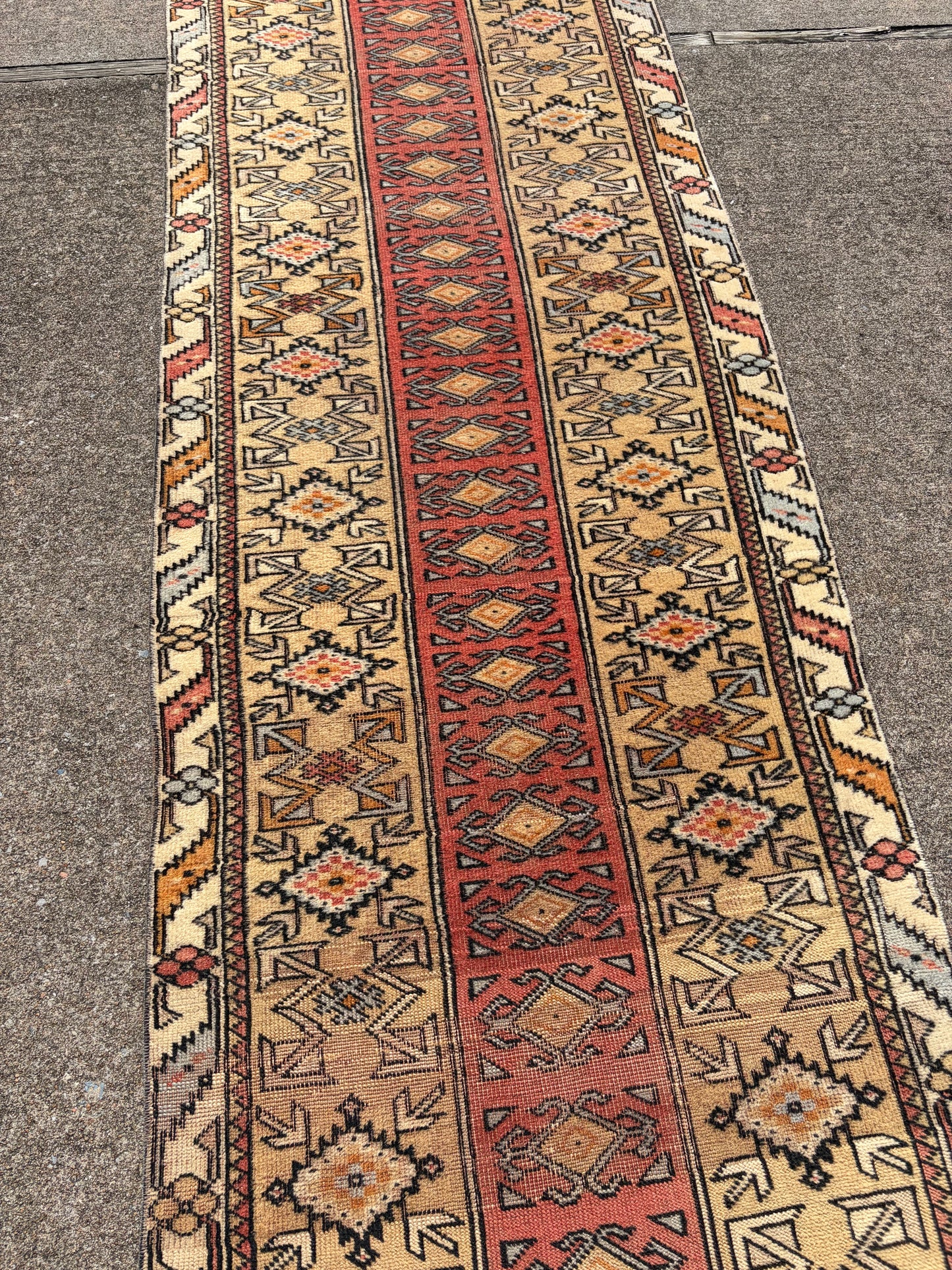 00 Vintage Turkish Runner - 12'4 x 2'9