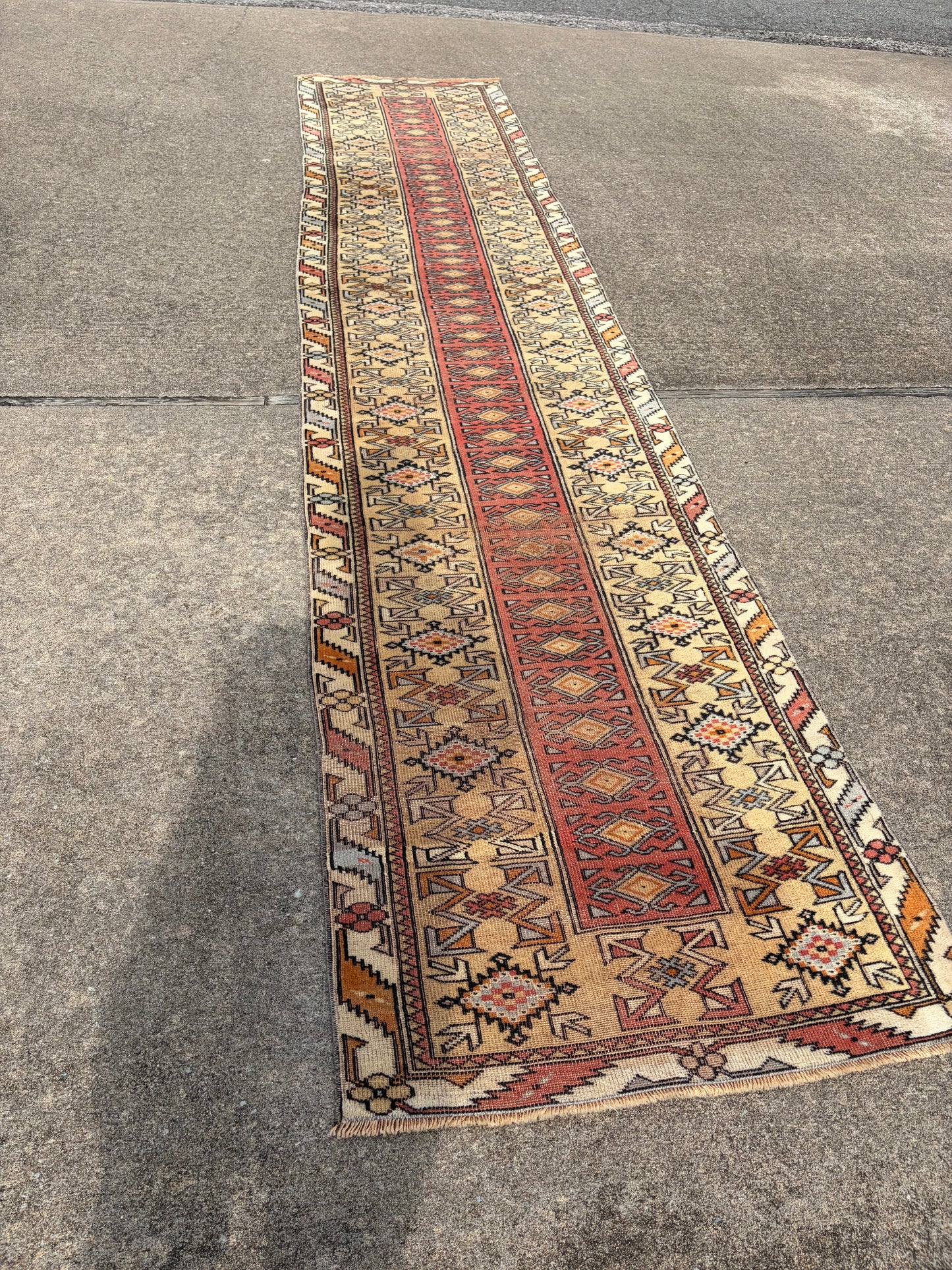 00 Vintage Turkish Runner - 12'4 x 2'9
